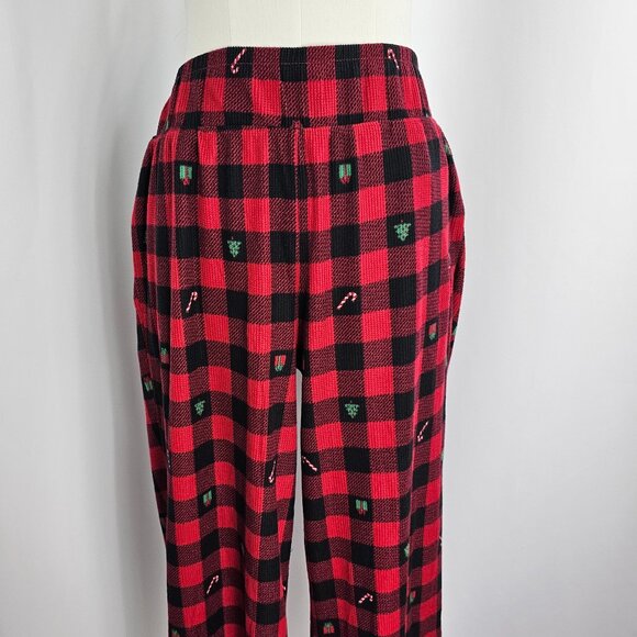 Jaclyn NY Red Buffalo Plaid Holiday Print Henley Pajama Set Women's Size M NWOT - Picture 8 of 15